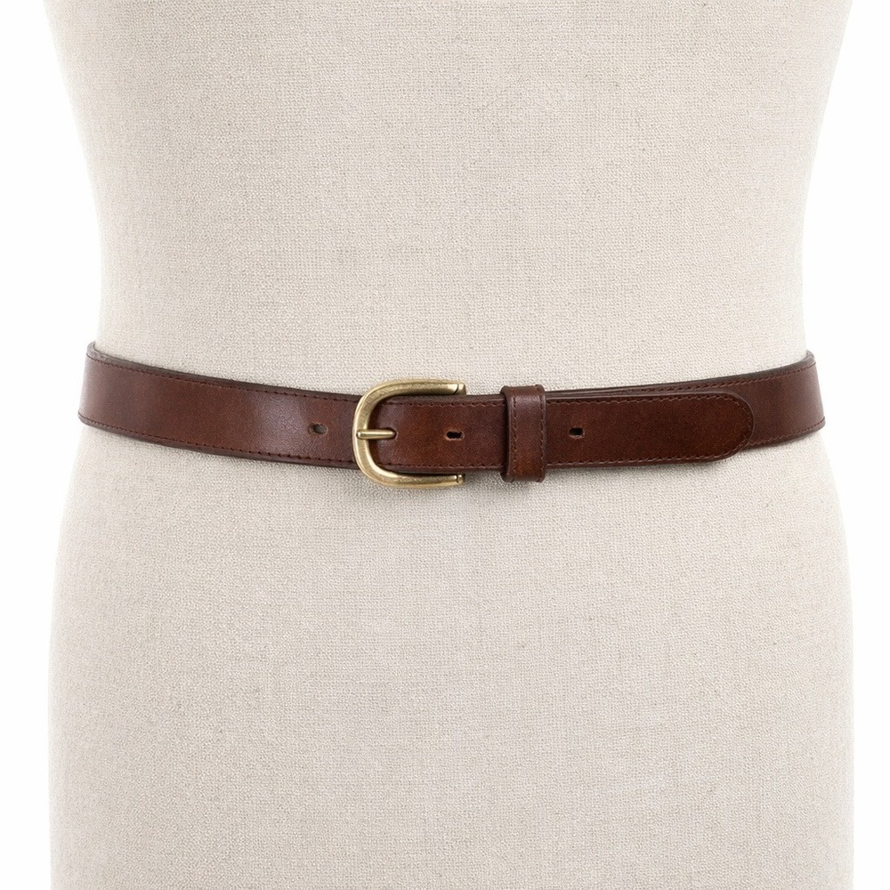 Vintage Brown Leather Belt Size 40 Solid Brass Buckle Casual‎ Classic Men's